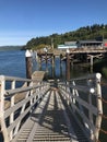 Gangway to a dock along the Umpqua River near Reedsport on the Oregon Coast Royalty Free Stock Photo