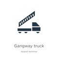 Gangway truck icon vector. Trendy flat gangway truck icon from airport terminal collection isolated on white background. Vector