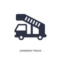 gangway truck icon on white background. Simple element illustration from airport terminal concept