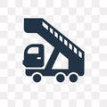 Gangway Truck vector icon isolated on transparent background, Ga