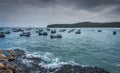 GanhDaDia giant's causeway and fish boats