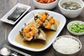 Ganjang gejang  raw gazami crabs marinated in sweet spicy soy sauce , Korean food Royalty Free Stock Photo