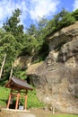 Ganmen daibutsu at Takkou cave Bisyamon hall, Hiraizumi Royalty Free Stock Photo