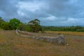 The Gannarves stone Ship is a tomb monument from the Bronze Age. Viking culture. Gotland. Royalty Free Stock Photo