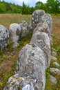 The Gannarves stone Ship is a tomb monument from the Bronze Age. Viking culture. Gotland. Royalty Free Stock Photo