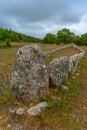 The Gannarves stone Ship is a tomb monument from the Bronze Age. Viking culture. Gotland. Royalty Free Stock Photo