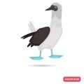 Gannet sea bird color flat icon Royalty Free Stock Photo