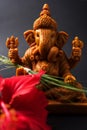 Ganpati greeting or Lord ganesha Greeting or happy ganesh chaturthi greeting card Royalty Free Stock Photo