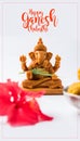 Ganpati greeting or Lord ganesha Greeting or happy ganesh chaturthi greeting card Royalty Free Stock Photo