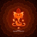 Ganpati idol design Happy Ganesh Chaturthi festival stylish background Royalty Free Stock Photo