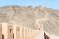 Overhanging Great Wall. a famous historic site in Gansu, China. Royalty Free Stock Photo