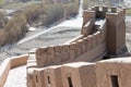 Overhanging Great Wall. a famous historic site in Gansu, China. Royalty Free Stock Photo