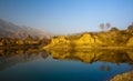 Gansu yellow river sunset Royalty Free Stock Photo