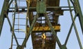 Gantry crane with hook for lifting and moving heavy cruz. Construction site. Industrial plant Royalty Free Stock Photo