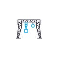 Gantry crane linear icon concept. Gantry crane line vector sign, symbol, illustration.