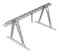 Gantry crane. Wire-frame. Vector EPS10 format Royalty Free Stock Photo