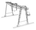 Gantry crane. Wire-frame. Vector EPS10 format