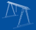 Gantry crane. Wire-frame. Vector EPS10 format