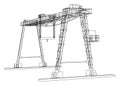 Gantry crane. Wire-frame. Vector EPS10 format