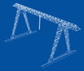 Gantry crane. Wire-frame. Vector EPS10 format Royalty Free Stock Photo