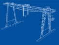 Gantry crane. Wire-frame. Vector EPS10 format