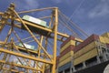 Gantry cranes and Container Ships Royalty Free Stock Photo