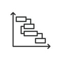 Gantt Chart, icon in line design. Gantt chart, project management, timeline, scheduling, task tracking, project planning Royalty Free Stock Photo