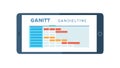 Gantt Chart for Project Management on Tablet, vector design Generative AI Royalty Free Stock Photo