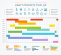 Gantt Progress Line. Vector Royalty Free Stock Photo