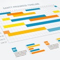 Gantt Progress Line. Vector Royalty Free Stock Photo