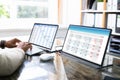 Gantt Schedule Plan On Laptop Screen Royalty Free Stock Photo