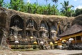 Ganung Kawi Temple. temple complex centered around royal tombs carved into stone cliffs in the 11th century. Bali Royalty Free Stock Photo