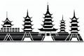 Gaoping, Shanxi, China. Black & White City Logo. Generative AI. Royalty Free Stock Photo