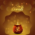 Indian festival of happy diwali greeting card with creative background