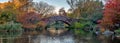 Gapstow Bridge in Central Park, autumn