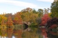 Gapstow bridge in a colorfull fall morning Royalty Free Stock Photo