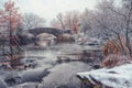 Gapstow bridge during winter, Central Park New York City. USA Royalty Free Stock Photo