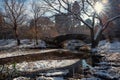 Gapstow bridge during winter, Central Park New York City. USA Royalty Free Stock Photo