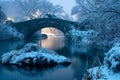 Gapstow bridge during winter, Central Park New York City. USA Royalty Free Stock Photo