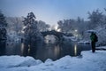 Gapstow bridge during winter, Central Park New York City. USA Royalty Free Stock Photo