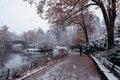 Gapstow bridge during winter, Central Park New York City. USA Royalty Free Stock Photo