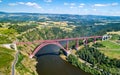 Garabit Viaduct, a railway bridge across the Truyere in France Royalty Free Stock Photo