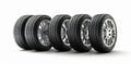 garage automobile rubber wheel auto tire car tyre isolated object background. Generative AI.