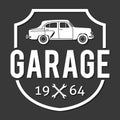 Garage badge/label. Car repair logo. Vector vintage hipster garage log Royalty Free Stock Photo