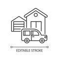 Garage building linear icon