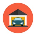 Garage car icon flat Royalty Free Stock Photo