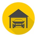 Garage car icon with long shadow Royalty Free Stock Photo