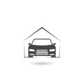 Garage Car icon with shadow Royalty Free Stock Photo