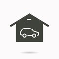 Garage car icon. Vector illustration for graphic and web design Royalty Free Stock Photo