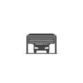 Garage with car vector icon on white isolated background Royalty Free Stock Photo